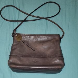Margot Chocolate Brown 100% Genuine Leather Crossbody Bag Small-med Size